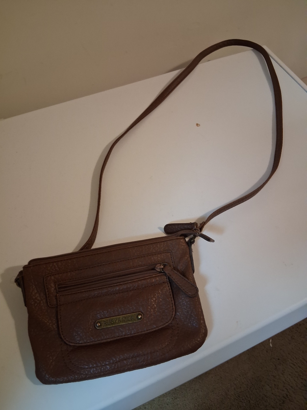 Relic Brown Leather Crossbody Bag by Relic